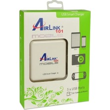 Airlink 40W-8A 5 x USB Çoklayıcı Hızlı Priz  Şarj Aleti-Beyaz