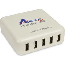 Airlink 40W-8A 5 x USB Çoklayıcı Hızlı Priz  Şarj Aleti-Beyaz