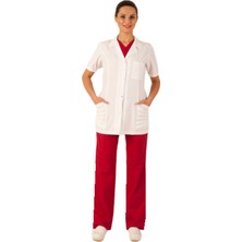 Emel Tekstil Doktor Hemşire Beyaz Kadın Forma Kısa Kollu Önlük