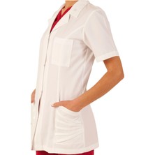 Emel Tekstil Doktor Hemşire Beyaz Kadın Forma Kısa Kollu Önlük