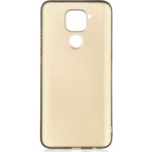 Tekno Grup Xiaomi Redmi Note 9 Kılıf Mat Premium Silikon Kılıf Gold + Tam Kaplayan 6D Nano Ekran Koruyucu