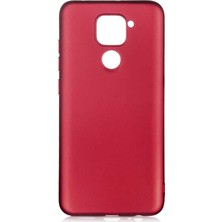 Tekno Grup Xiaomi Redmi Note 9 Kılıf Mat Premium Silikon Kılıf Bordo + Tam Kaplayan 6D Nano Ekran Koruyucu