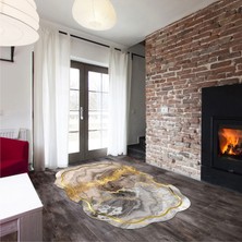 Alanur Home Çiğdem Lazer Kesim Kaymaz Taban Dijital Baskı Halı ST600184BJ02