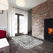 Alanur Home Gül Lazer Kesim Kaymaz Taban Dijital Baskı Halı ST600205GR02