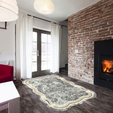 Alanur Home Gül Lazer Kesim Kaymaz Taban Dijital Baskı Halı ST600202GL05