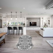 Alanur Home Karanfil Lazer Kesim Kaymaz Taban Dijital Baskı Halı ST600149GR02