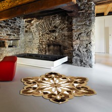 Alanur Home Lidya Lazer Kesim Kaymaz Taban Dijital Baskı Yuvarlak Halı ST600129KA17