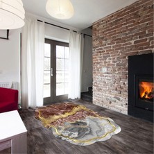 Alanur Home Mimoza Lazer Kesim Kaymaz Taban Dijital Baskı Halı ST600186MR02