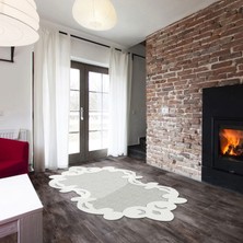 Alanur Home Papatya Lazer Kesim Kaymaz Taban Dijital Baskı Halı ST600FG416GR02