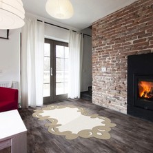 Alanur Home Papatya Lazer Kesim Kaymaz Taban Dijital Baskı Halı ST600FG416BJ02