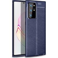 Gpack Samsung Galaxy Note 20 Ultra Kılıf Niss Silikon Deri Görünümlü Lacivert