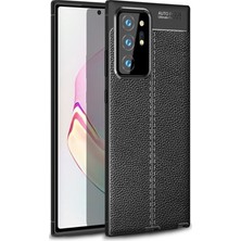Smcase Samsung Galaxy Note 20 Ultra Kılıf Niss Silikon Deri Görünümlü Siyah