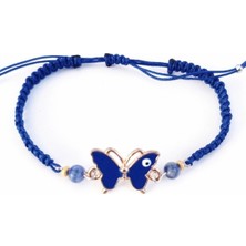 Funny Takı Lacivert Nazar Boncuklu Kelebek Bileklik