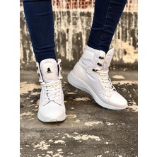 BOA-BA0600 Bağcıklı Beyaz Boksör Unisex Spor Postal Bot