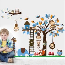 Cosy Home Gift Merdiven Orman Hayvanları Sevimli Ev Duvar Dekor Sticker