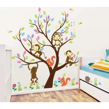 Cosy Home Gift Maymun Sincap Kirpi Orman Ağaç Çocuk Odası Sticker