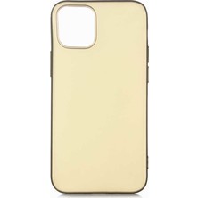 Tekno Grup Apple iPhone 12 Pro (6.1'') Kılıf Mat Premium Silikon Kılıf Gold