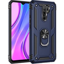 Kilifone - Xiaomi Redmi 9 - Kılıf Yüzüklü Çift Katman Zırh Tank Vega Kapak