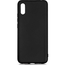 Tekno Grup Xiaomi Redmi 9A Kılıf Mat Premium Silikon Kılıf + Cam Ekran Koruyucu Siyah
