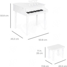 Manuel Raymond Çocuk Için Ahşap Piyano BP30WH + Nota Sehpası ve Tabure