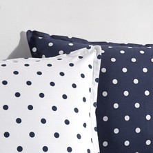 Coté Blanc Dots Mavi  Ranforce Battal Boy Çift Taraflı Nevresim Takımı