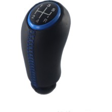 Moda Dacia Logan Deri Kaplama Mavi Çerçeve Vites Topuzu