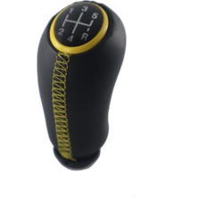 Moda Renault Clio 4 Deri Kaplama Sarı Çerçeve Vites Topuzu