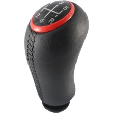 Moda Renault Megane 2 Deri Desen Kırmızı Çerçeve Vites Topuzu