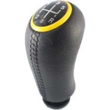 Moda Renault Megane 2 Deri Desen Sarı Çerçeve Vites Topuzu