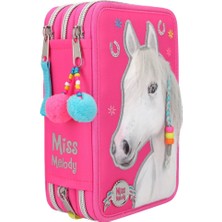 Top Model Miss Melody Triple Pencil Case Pink 3 Katlı Dolu Kalem Kutu