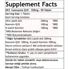 Ncs Coenzyme Q-10 100MG Alfa Lipoik Asit  90 Tablet + Hap Kutusu