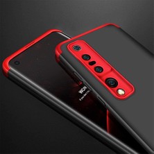 Case 4U Xiaomi Mi Note 10 Lite Kılıf 3 Parçalı Tam Koruma Sert Mika Ays Kapak Siyah Gümüş