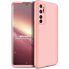 Case 4U Xiaomi Mi Note 10 Lite Kılıf 3 Parçalı Tam Koruma Sert Mika Ays Kapak Rose Gold