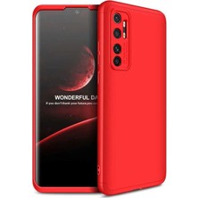 Case 4U Xiaomi Mi Note 10 Lite Kılıf 3 Parçalı Tam Koruma Sert Mika Ays Kapak Kırmızı