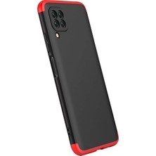 Case 4U Huawei P40 Lite Kılıf 3 Parçalı Tam Koruma Sert Mika Ays Kapak Siyah Kırmızı