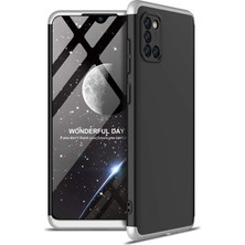 Case 4U Samsung Galaxy S10 Lite Kılıf 3 Parçalı Tam Koruma Sert Mika Ays Kapak Siyah Gümüş