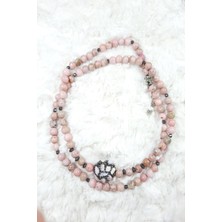 Lotus Hediye Markazit ve Pembe Ceyt Doğal Taşlı Kolye