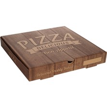 Kuzeykutu Ahşap Baskılı Pizza Kutusu 28 x 28 x 4 cm 500 Adet