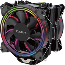 Dark Freezer X128 2x12cm FRGB LED Intel & AMD Uyumlu PWM Fanlı 4x Isı Borusu İşlemci Soğutucu (DKCCX128)