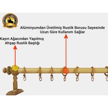 Perdejim Meşe Raysız Ahşap Rustik Perde Askısı - Rustik Borusu 100 cm