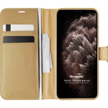 Microsonic Apple iPhone 11 Pro Max Kılıf Delux Leather Wallet Gold