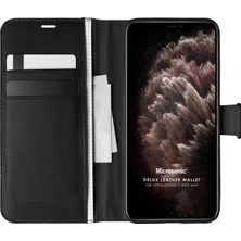 Microsonic Apple iPhone 11 Pro Max Kılıf Delux Leather Wallet Siyah