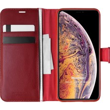 Microsonic Apple iPhone XS Max Kılıf Delux Leather Wallet Kırmızı