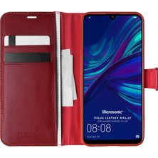 Microsonic Huawei Honor 10 Lite Kılıf Delux Leather Wallet Kırmızı