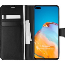 Microsonic Huawei P40 Kılıf Delux Leather Wallet Siyah