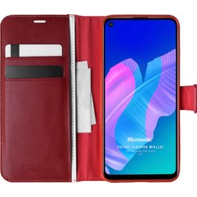 Microsonic Huawei P40 Lite E Kılıf Delux Leather Wallet Kırmızı