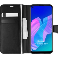 Microsonic Huawei P40 Lite E Kılıf Delux Leather Wallet Siyah