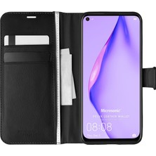 Microsonic Huawei P40 Lite Kılıf Delux Leather Wallet Siyah