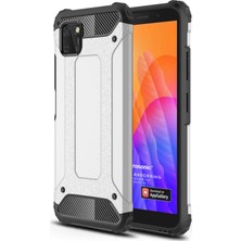 Microsonic Huawei Y5P Kılıf Rugged Armor Gümüş