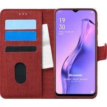 Microsonic Oppo A31 Kılıf Fabric Book Wallet Kırmızı